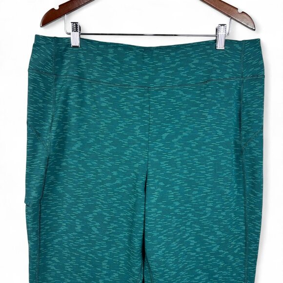 Duluth Trading Pants Womens XL Pull On Straight Leg Green Print Stretch Pockets - Picture 4 of 11